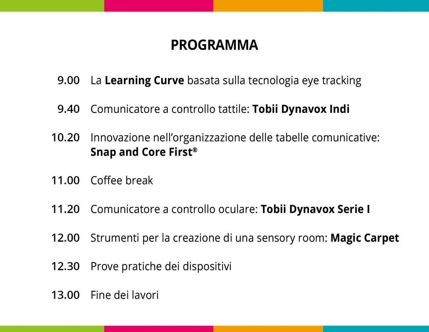 programma open day 25 settembre a Cagliari sui puntatori a controllo tattile e oculare