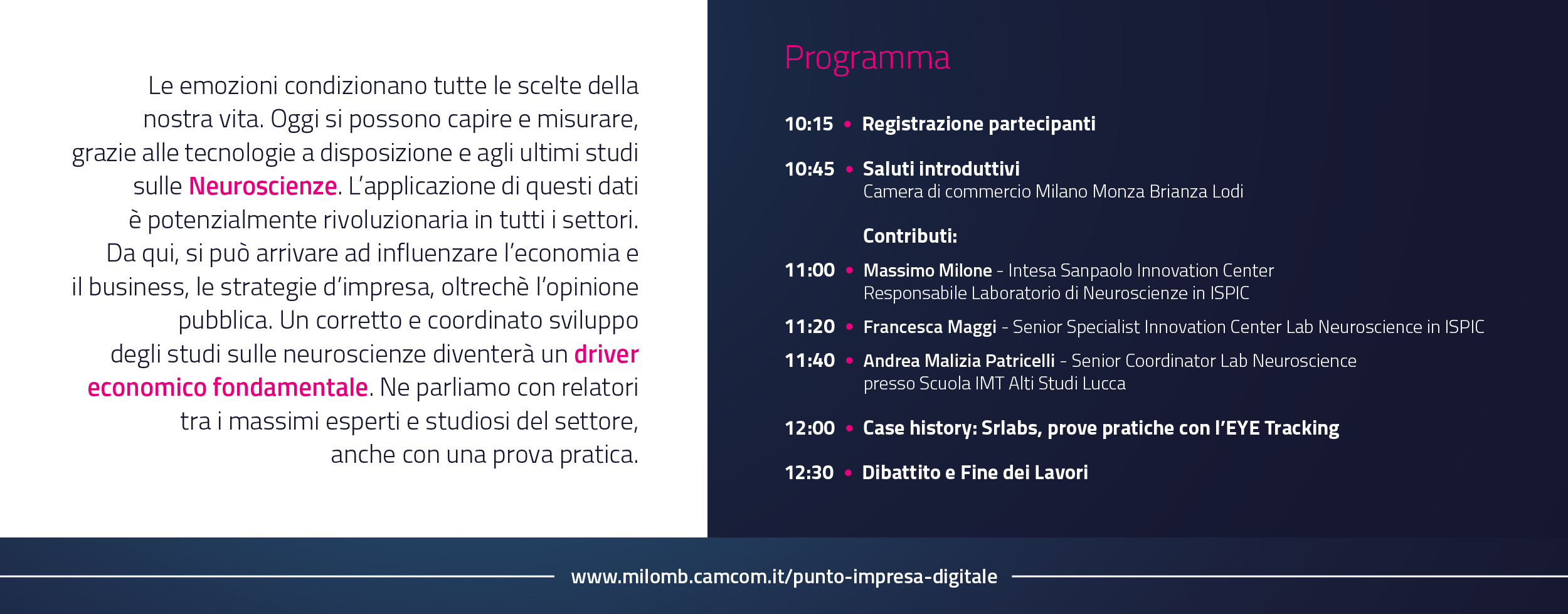 programma evento camera di commercio per il futuro delle imprese