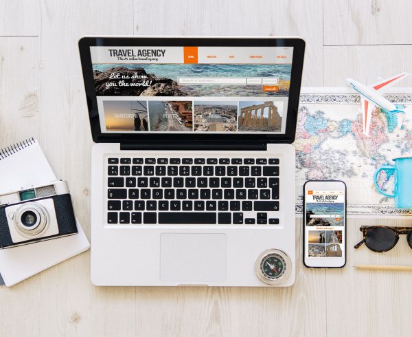 devices with travel agency responsive web