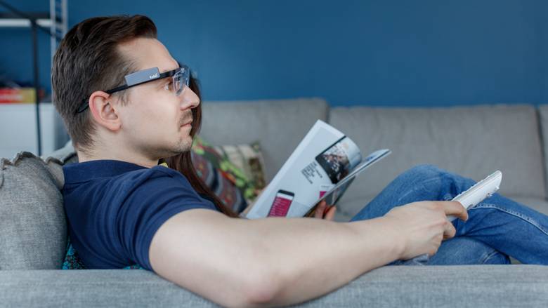 watching tv with tobii glasses 2