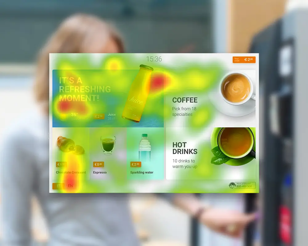 marketing and usability heatmap on coffee and hot drinks